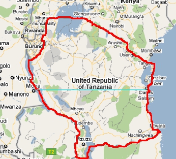 Map of tanzania
